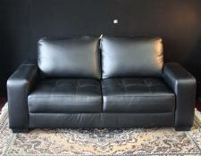   Black leather 2 1/2 seater couch
THIS ITEM is SOLD 
If wanting a similar item, note the image number and use "Contact Us" link     $450