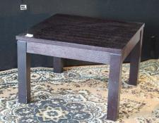 182    Square occassional table. Black melteca wood grained finish       $120