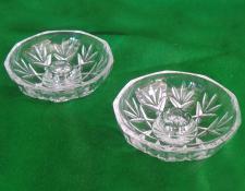   Two crystal candle holders      $30