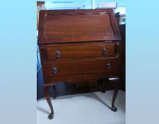  Mahogany Dropfront  desk on Queen Anne legs with sufficient height to place a chair. Featuring automatic drop front stays.
THIS ITEM is SOLD 
If you are wanting a similar item, note the image number and contact us using "Contact Us" link   $220