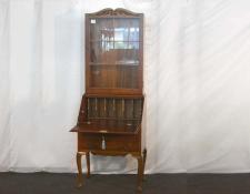 47    Reproduction walnut veneer secretaire. Featuring inlay desk front pattern      $495
