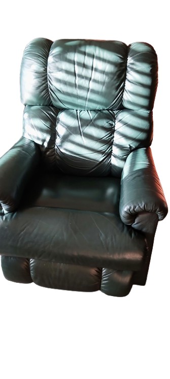 Green La-Z-Boy Leather Reclining Armchair