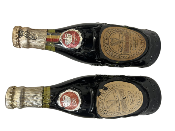 Vintage 1953-54 GUINNESS Commemorative Bottle Pair - Coronation & NZ Tour