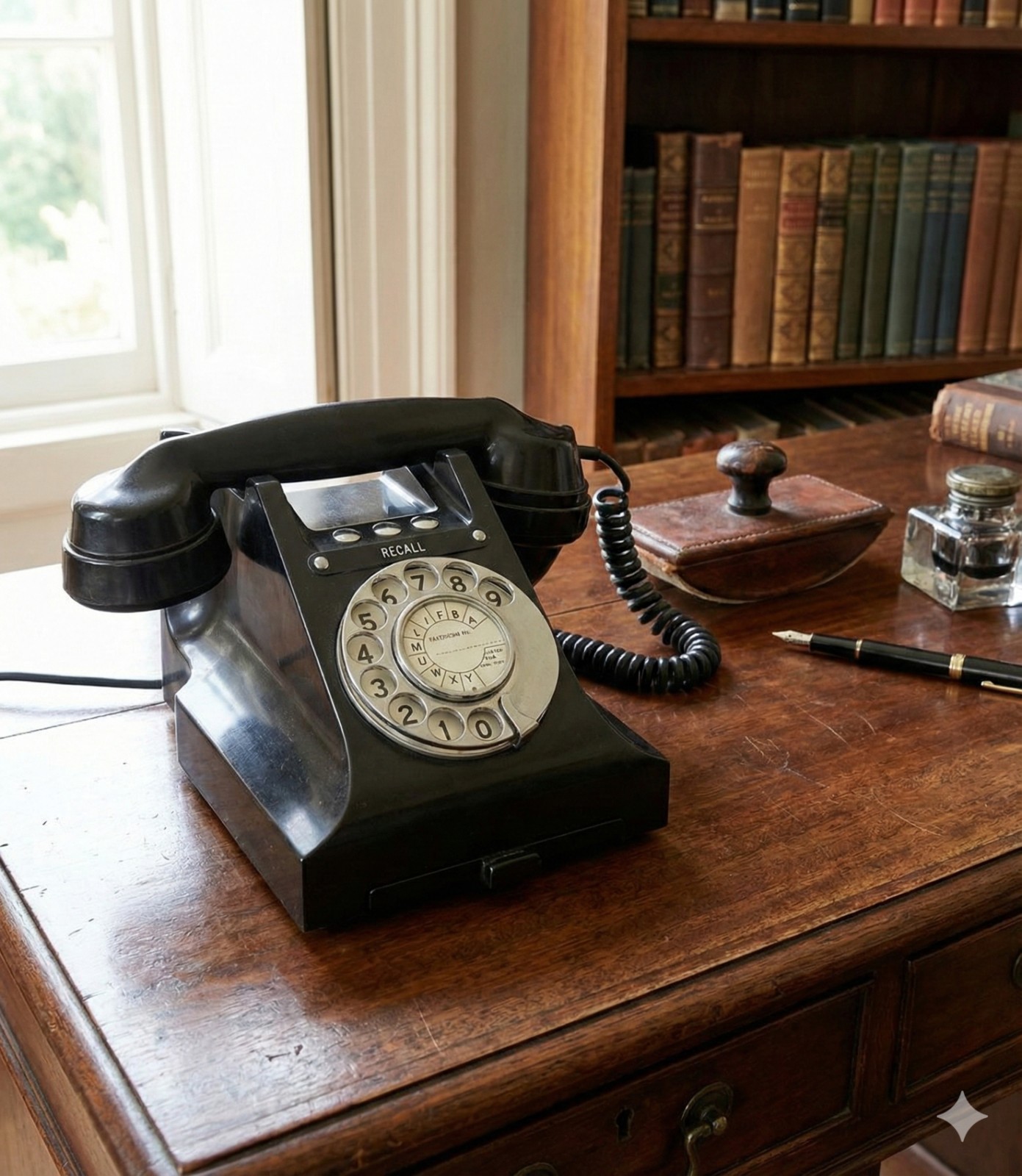Vintage Black Bakelite Rotary Telephone