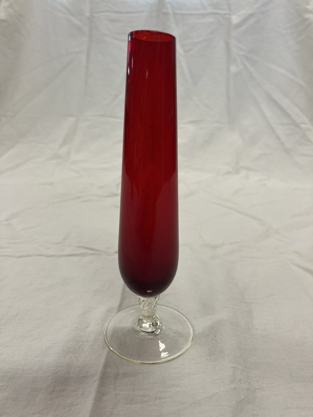 Mid-Century Italian Ruby Red Glass Vase (20cm)