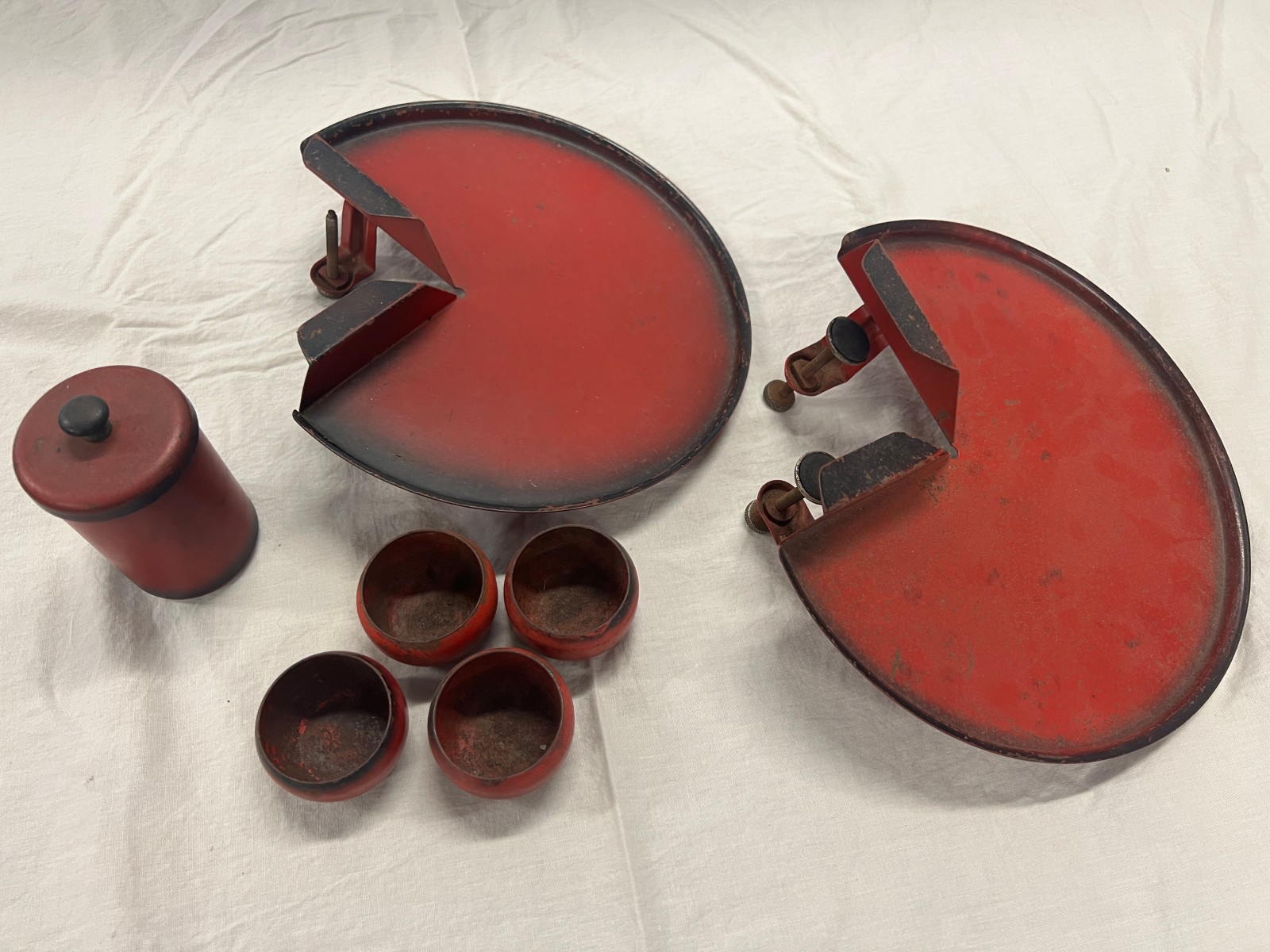 Vintage Stanley Card Table Trays & Smoker Set