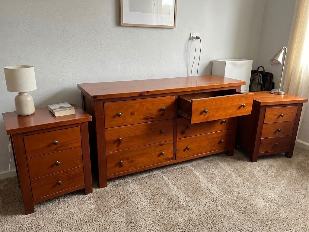 3-Piece Solid Timber Bedroom Set (Chest & Bedsides)