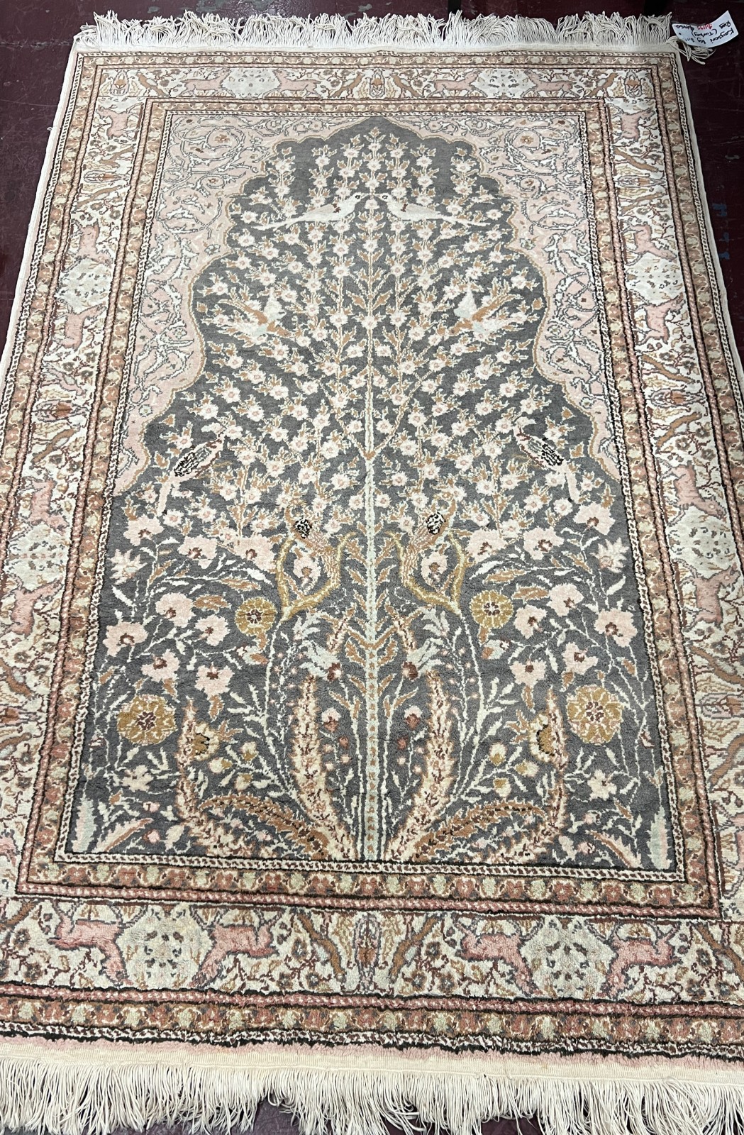 Turkish Silk Rug - Authentic Vintage Kayseri Veg Silk Rug (Includes Certificate)