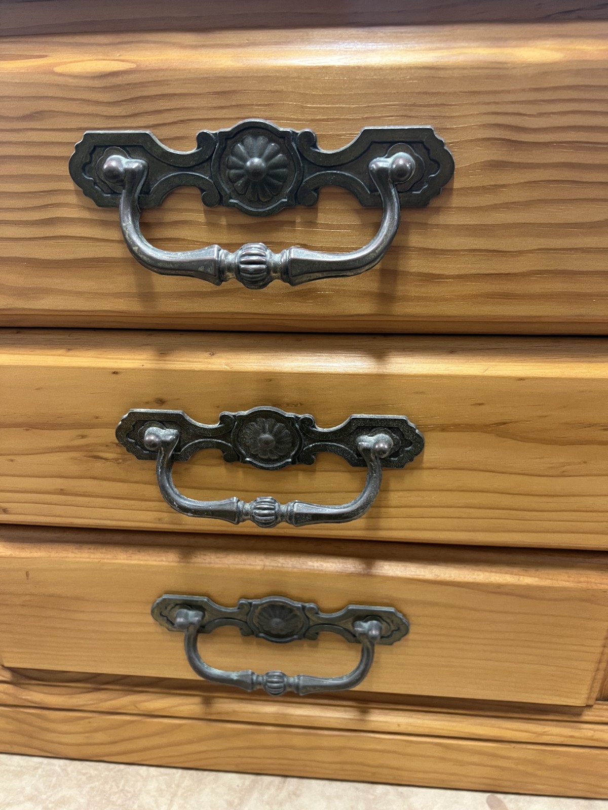 Refinished Pine 3-Drawer Bedside Tables - Pair