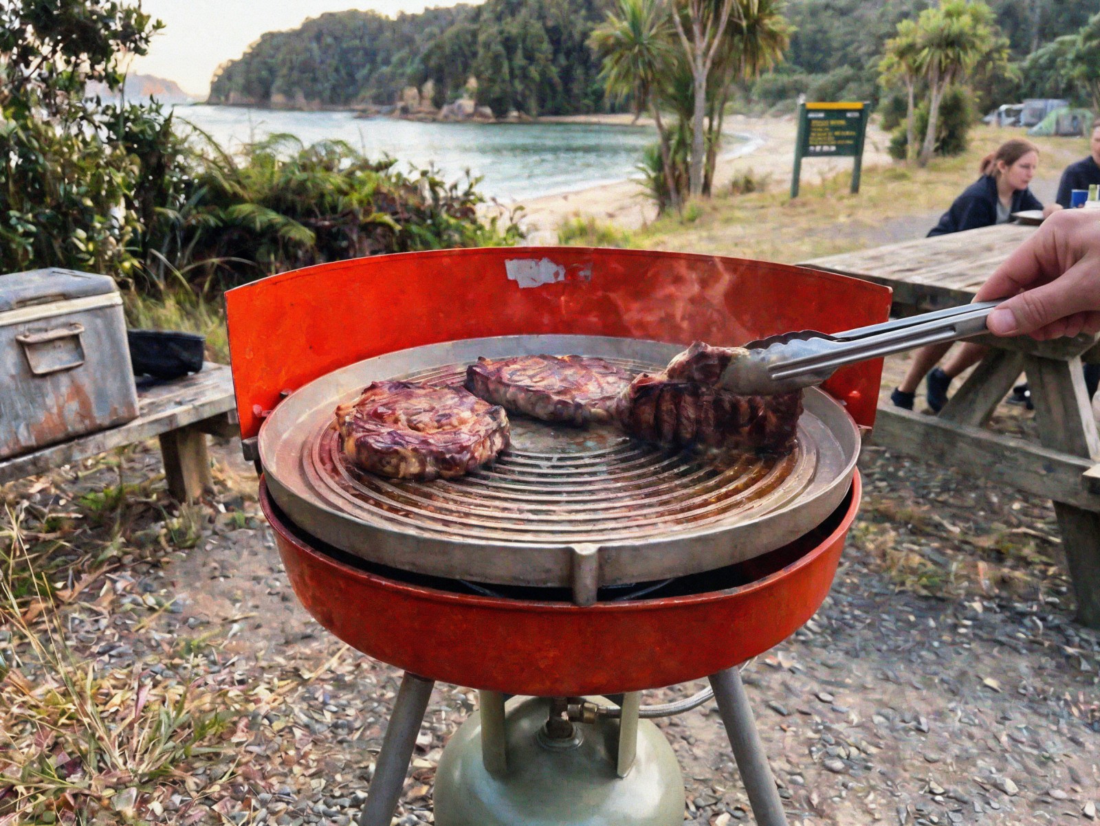 Vintage Alucast Portable Tripod Gas BBQ