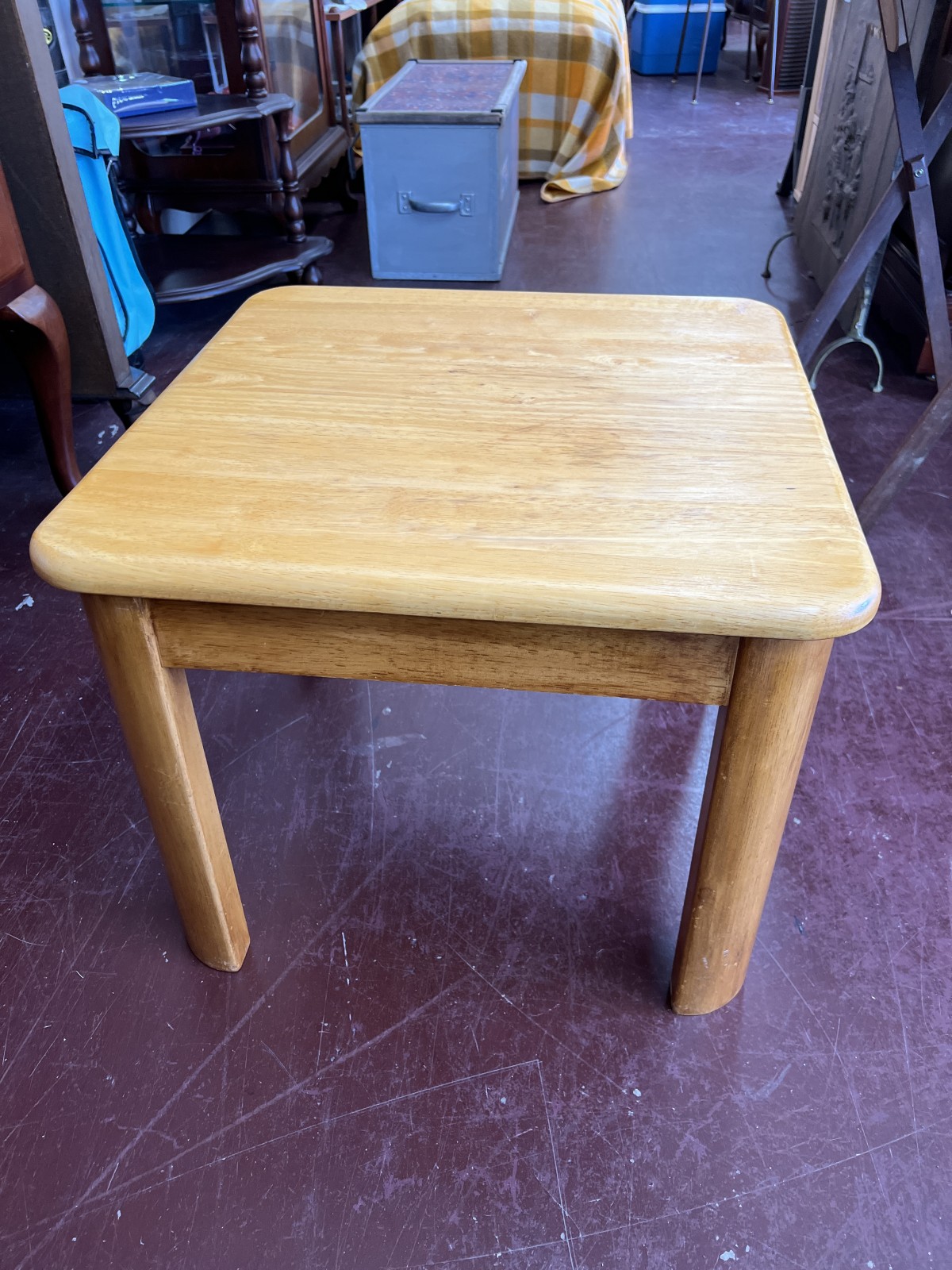 Small Square Rubberwood Side Table
