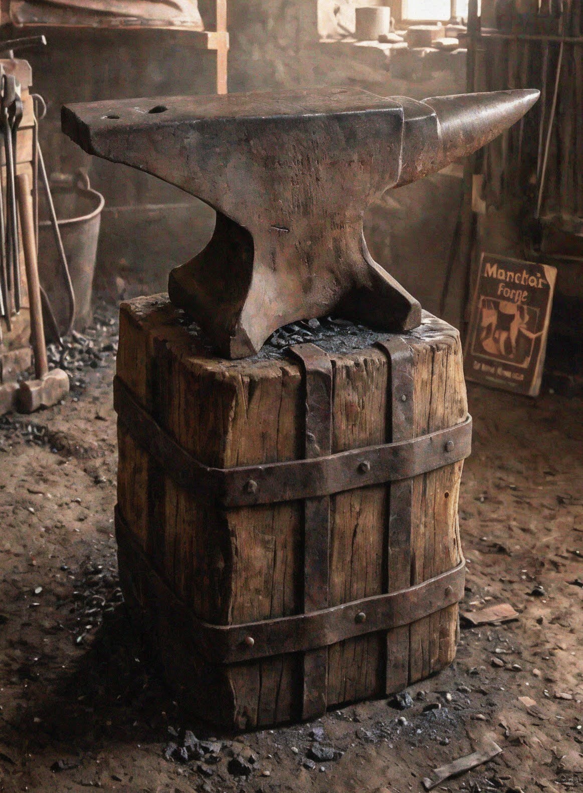 19th C. Mousehole Forge Anvil 65kg & Signed History Book