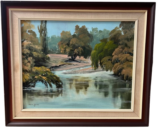 Framed Nevill Squires '81 Te Whiti Oil