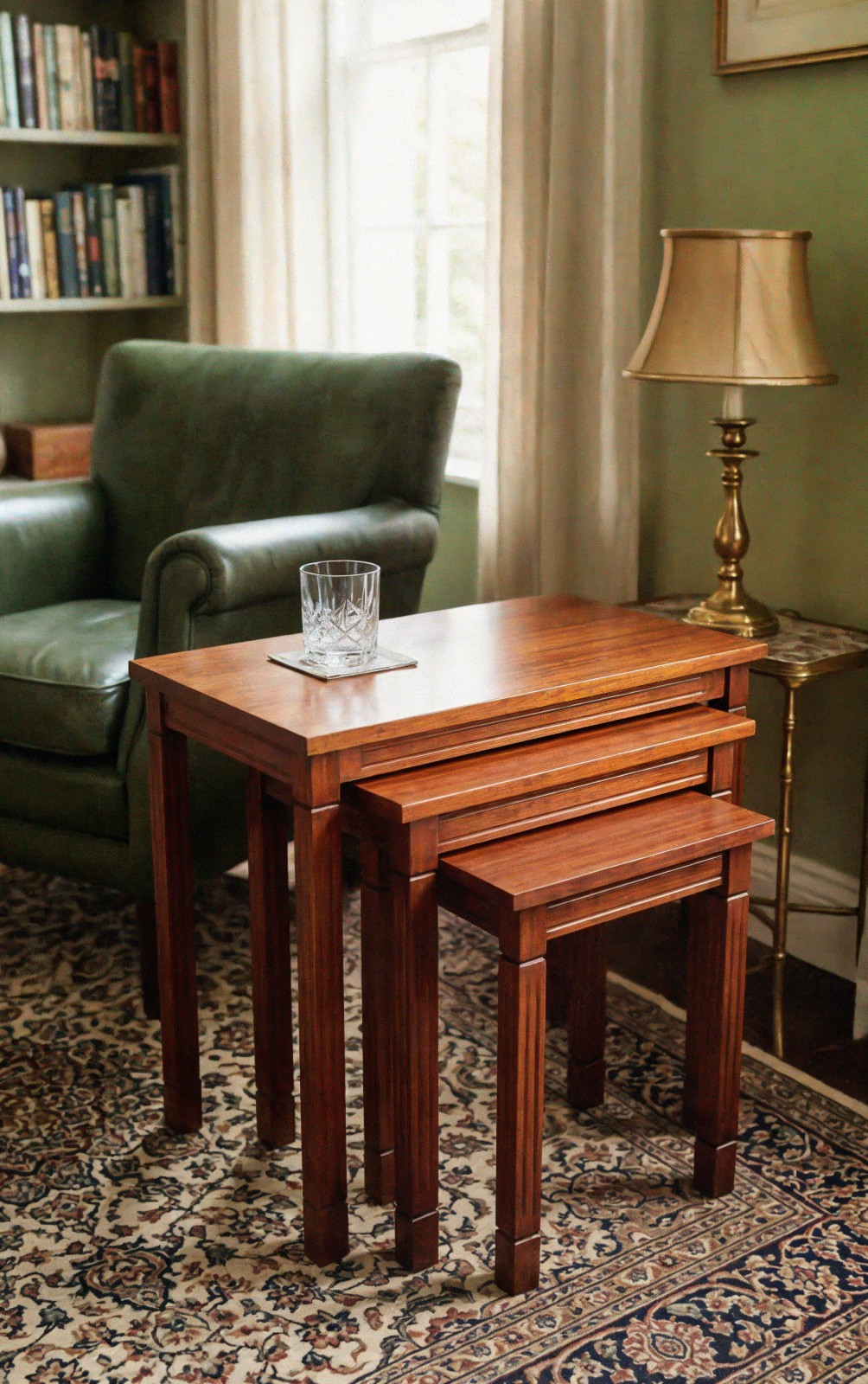 Vintage Sheraton Style Mahogany Nesting Tables