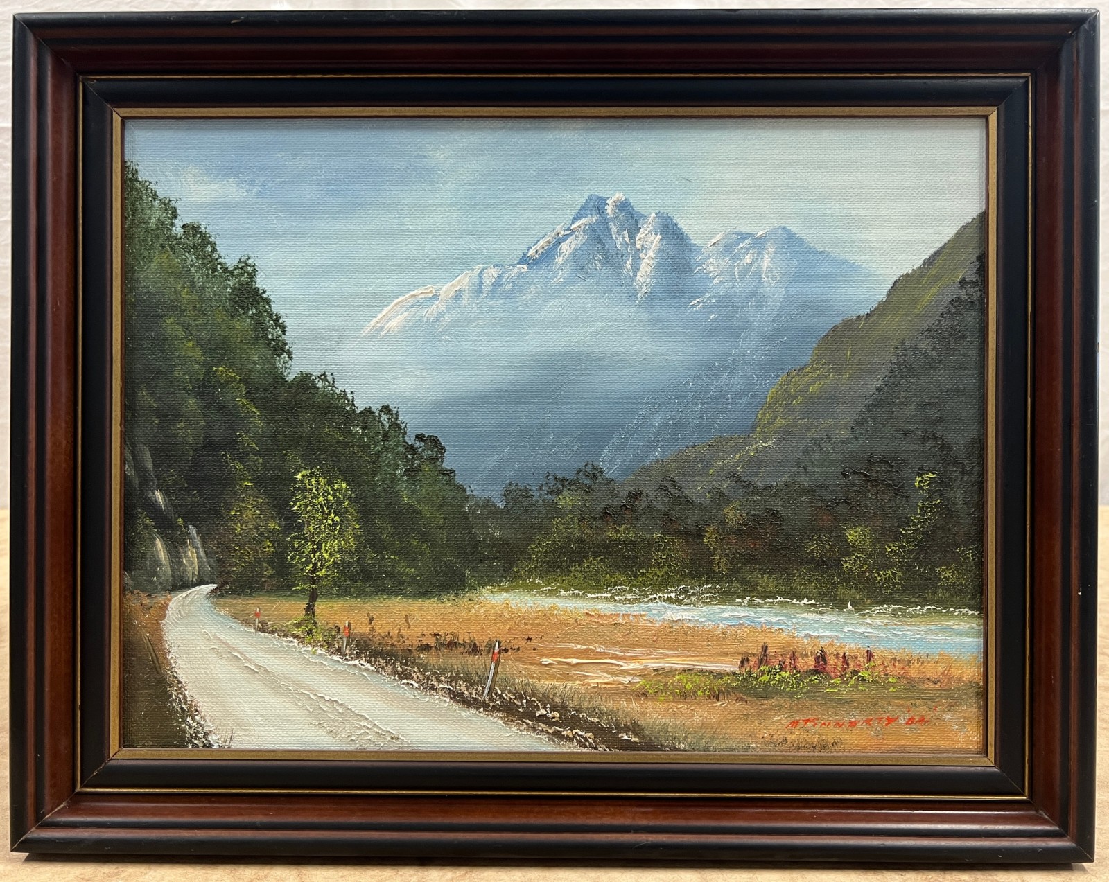 Michael Finnerty 1984 Oil "Haast Rd." NZ