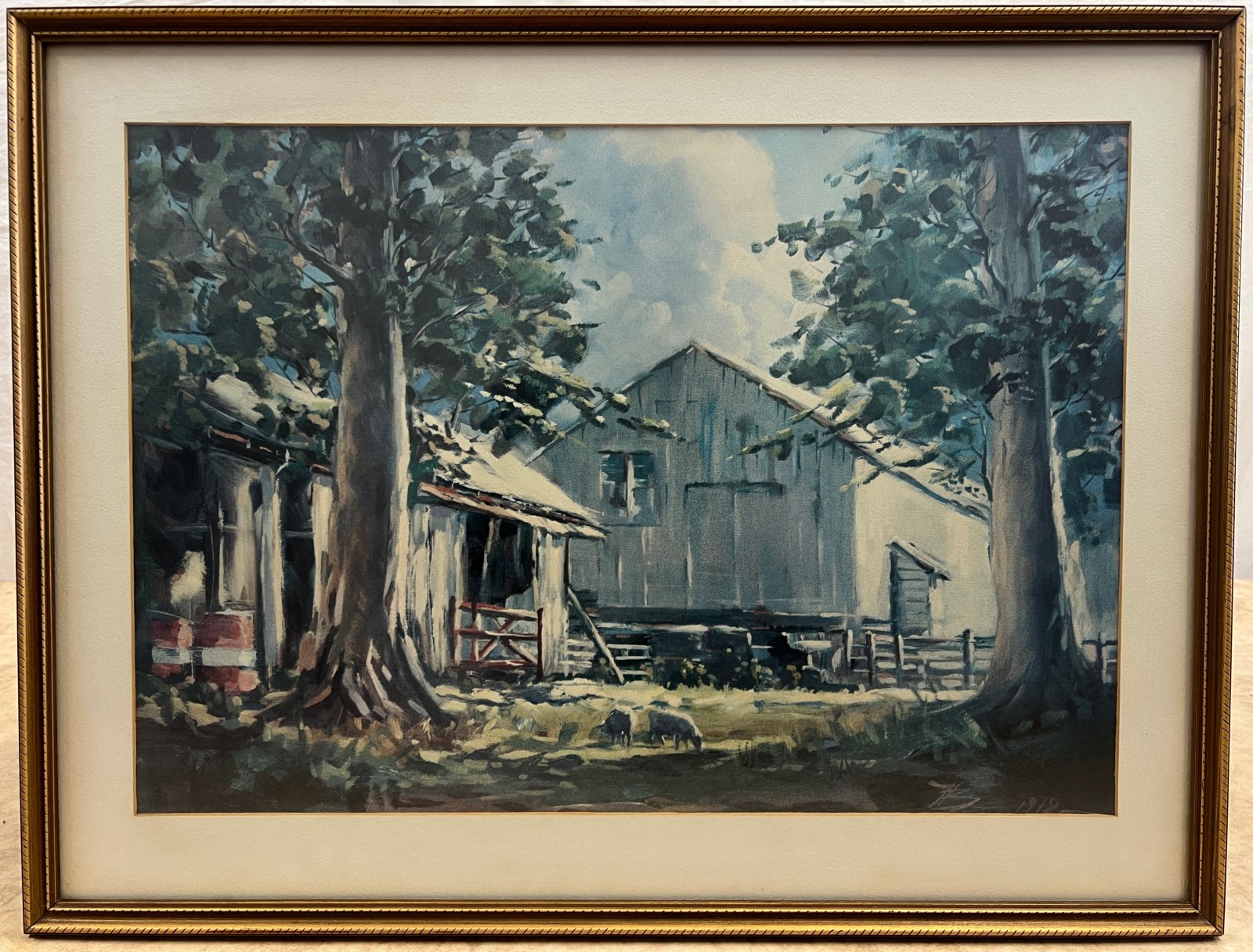 Heinz Boehnke 1972 Waikato Farm Scene Painting
