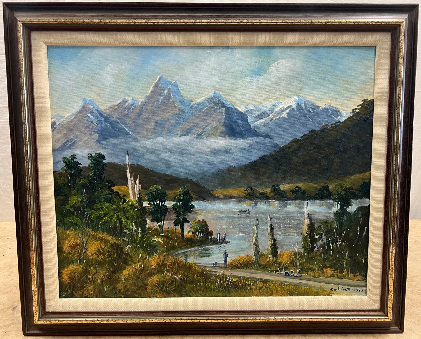 Colin Dickie MBE Oil "Mountains & Lake Kaniere"