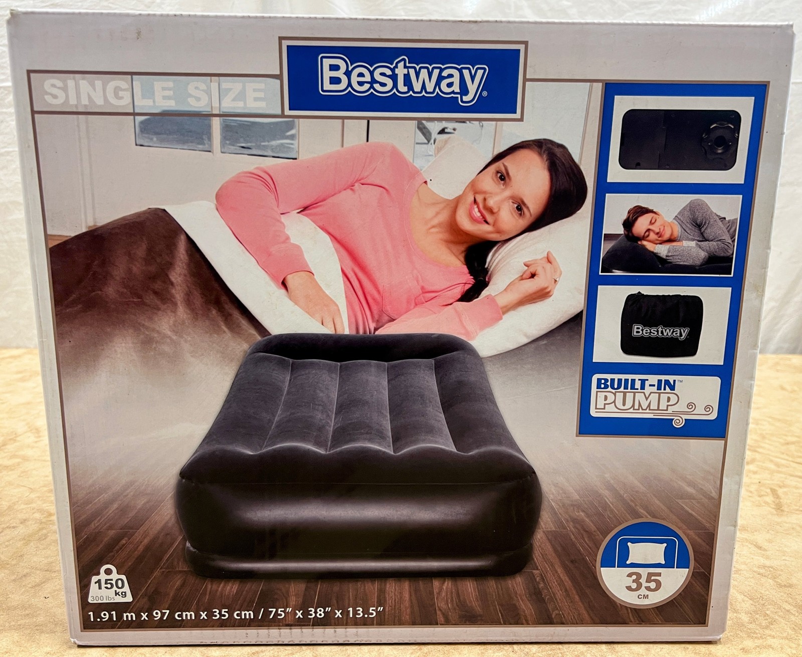Bestway Single Raised Airbed with Built-in Pump