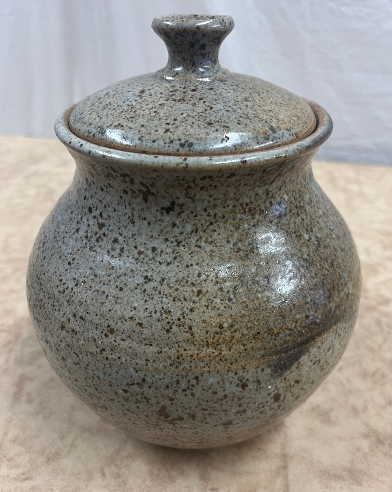 Speckled Studio Pottery Lidded Storage Jar