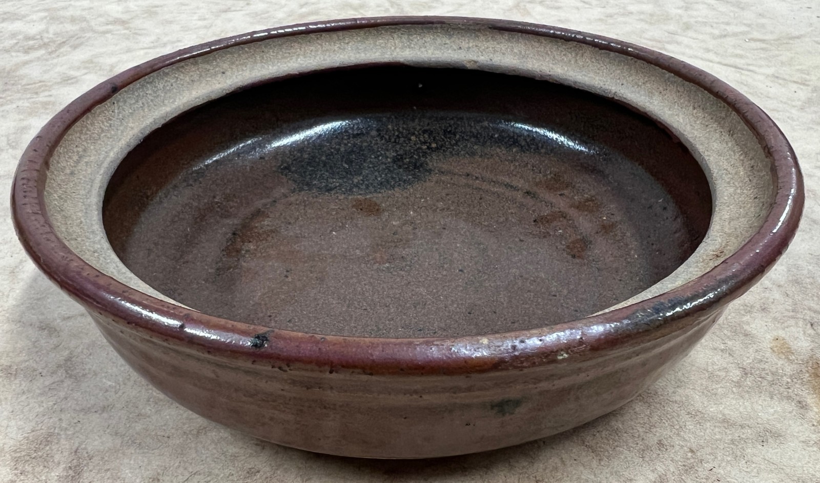 Vintage Studio Pottery Flanged Stoneware Dish