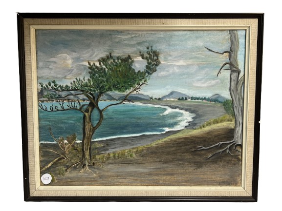 NZ Coastal Beach Scene by G.C. Tennent (1022)