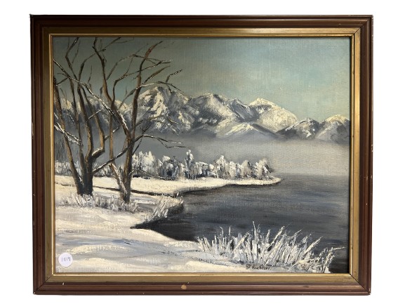 Oil Painting "The Alps" by J.P. Hinchcliff (1019)