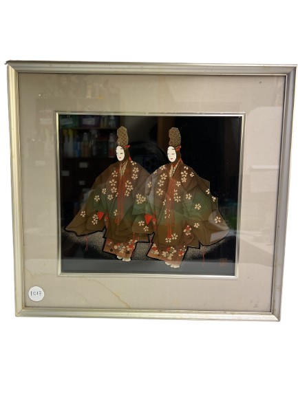 Japanese Oshi-e - Two Geisha Figures (1017)